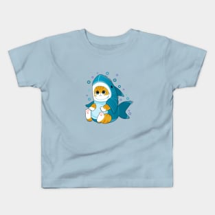 Cat in a shark costume Kids T-Shirt